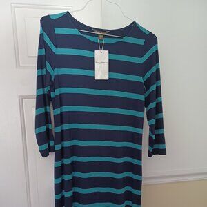 Tommy Bahama Striped 3/4 Sleeve Short Dress